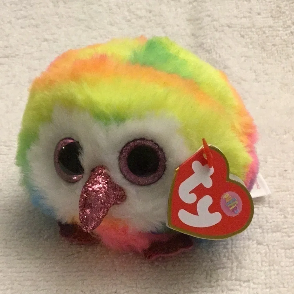 TY Puffies NEW Rainbow Owen Coconut Tabitha Set 4
